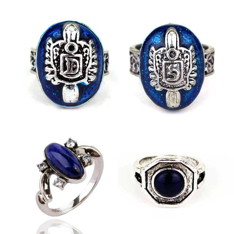 The Vampire Diaries Ring Letters Anillos Salvatore Damomo Reborn Daylight Ring Aneis Ryan Family Crest Gioielli Vintage