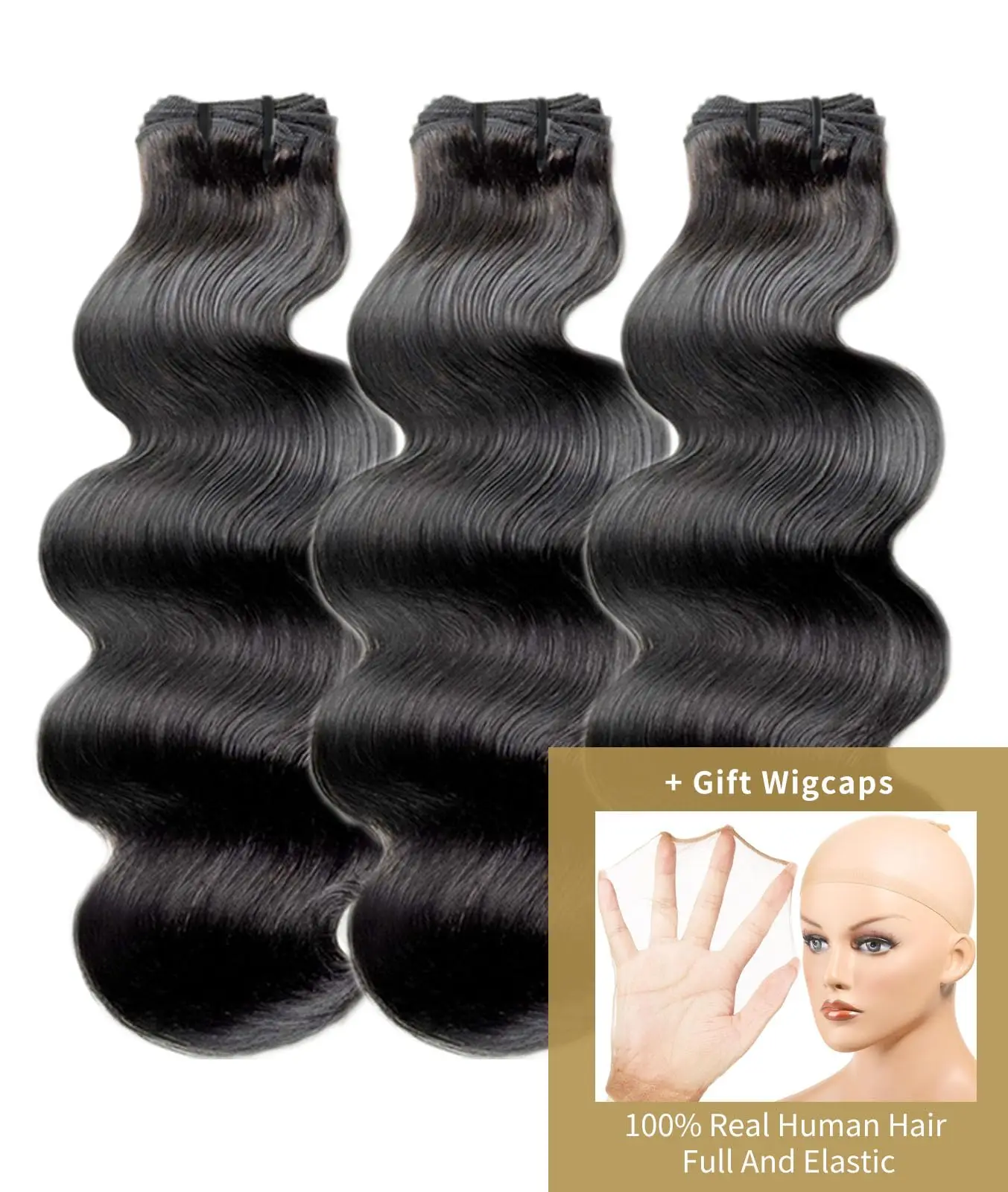 Human hair bundles Rovess Hair Body Wave Bundles 14A Grade Virgin Body Wave Bundles 100% Unprocessed Human Hair 300g Human Extensions