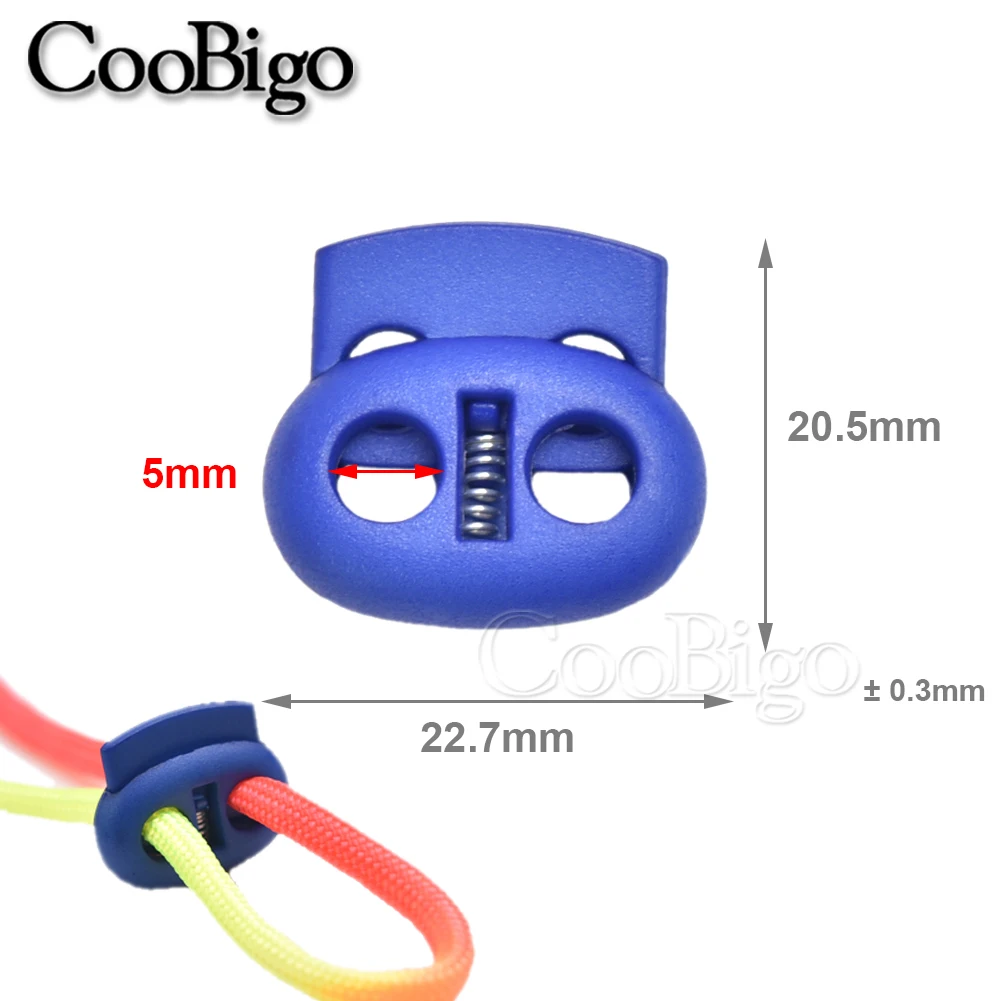플라스틱 코드 잠금 스토퍼 신발끈 클립 토글 리테이너, 파라코드 끈 로프 의류 공예 액세서리, 무료 배송, 100 개