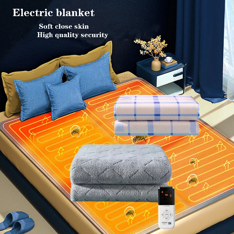 Electric Blanket Double Bed Heated Mattress Topper Throw Blanket Electric Heating  Blanket Heater Thermostat Winter Body Warmer