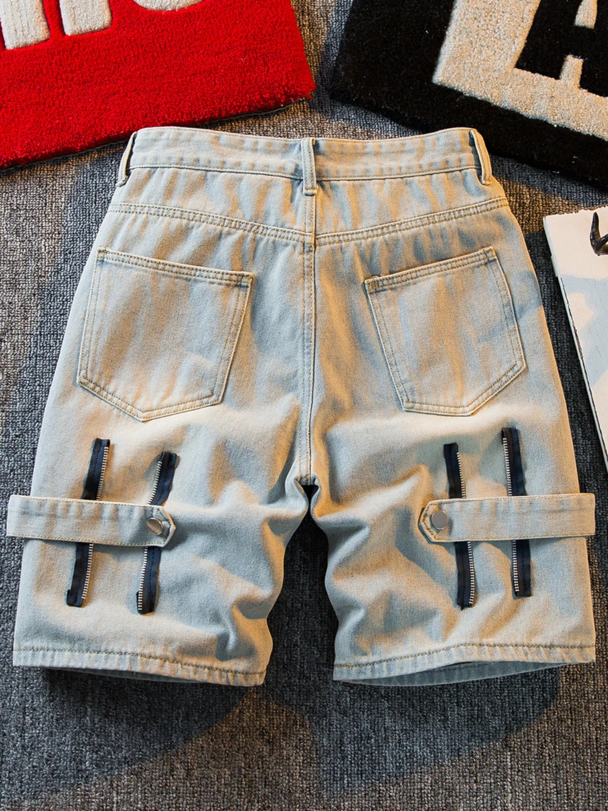 

Джинсовые шорты B02 мужские, однотонные брюки из денима стрейч, модные дизайнерские джинсы, узкие прямые, лето 2024