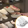 Adjustable Shoe Stacker 2pcs Adjustable Double Layer Stack Shoe Holder Transparent Thickening Stackable 3 Different Height Space 2