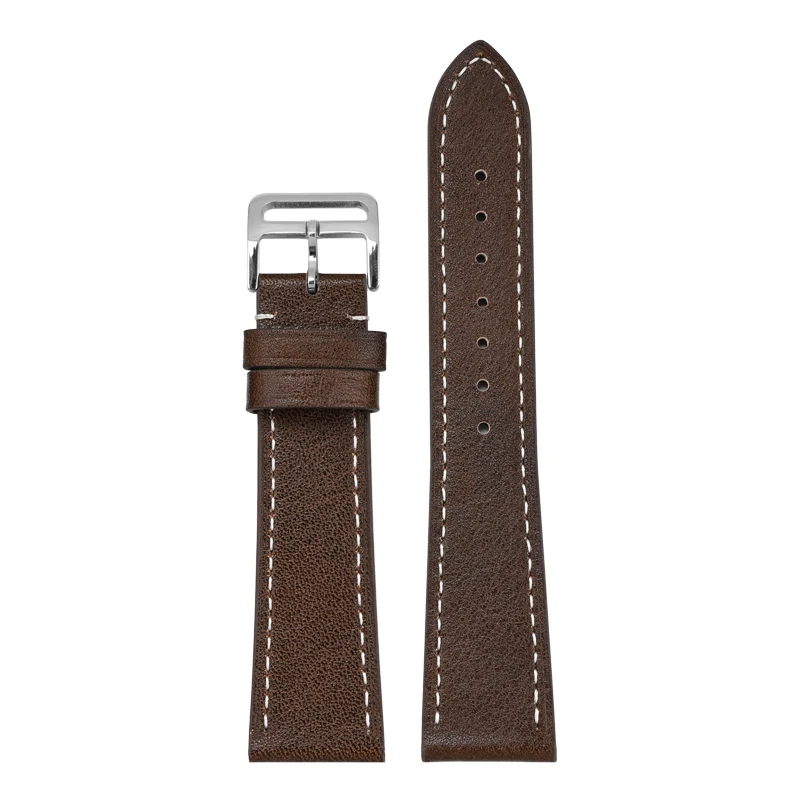 Genuine Leather Retro Watch Strap with Quick Release Bar