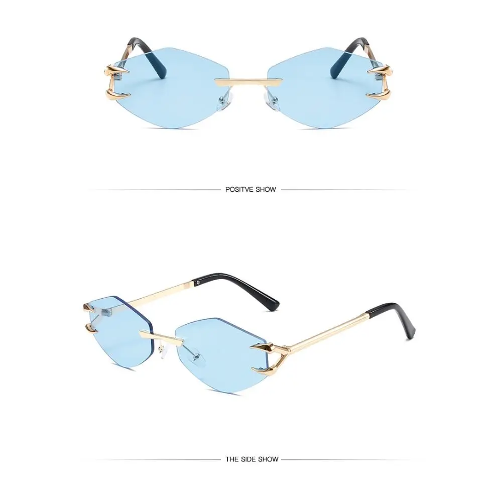 Mode Randlose Quadratische Sonnenbrille UV400 Retro Gradienten Rahmenlose Sonnenbrille Hip Hop Hohe Qualität Beliebte Metall Brillen Männer Frauen – Detail 3