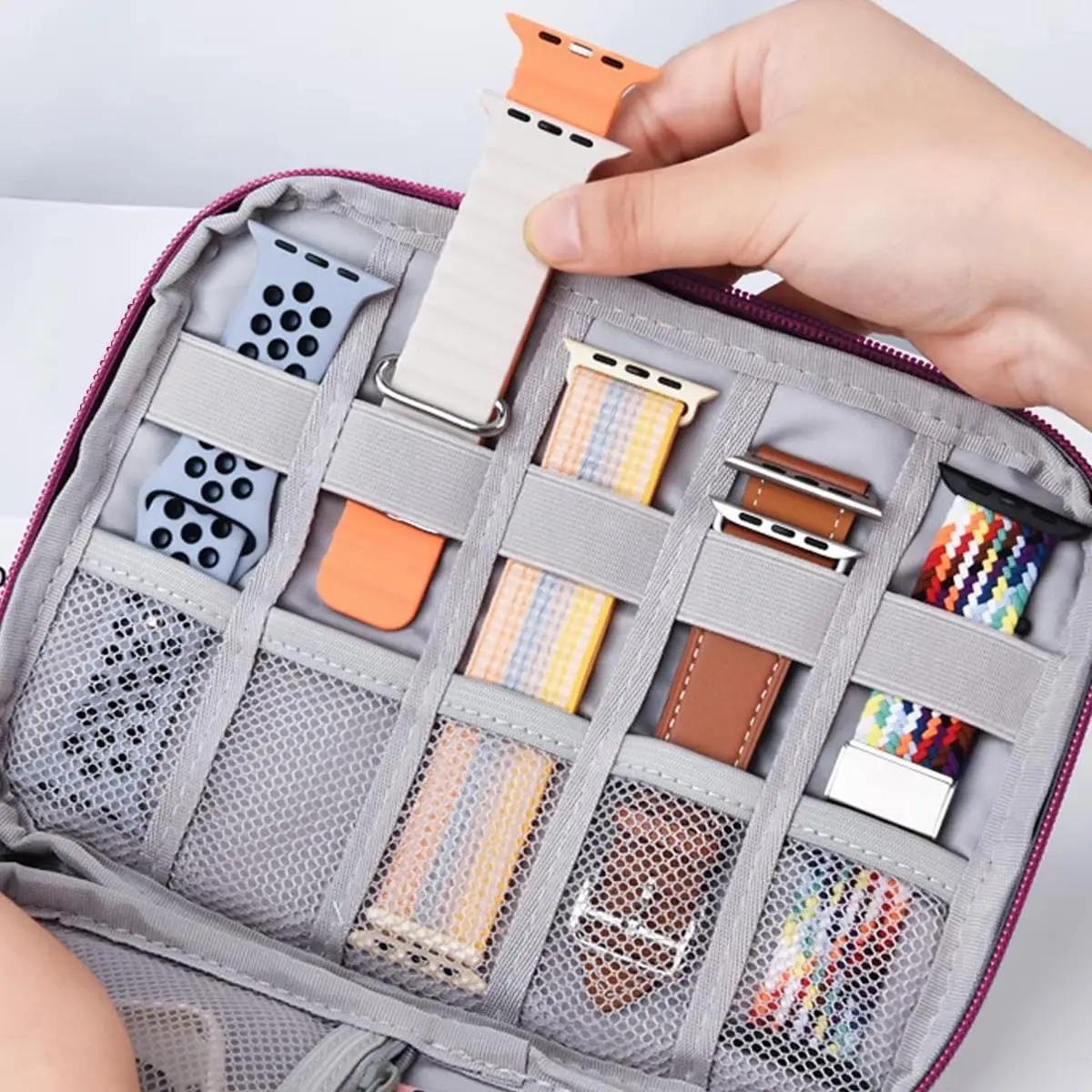 Watch Band Organizer Watch Band Storage Case Waterproof Smart Organiser Case Travel Organiser Bag for Bands