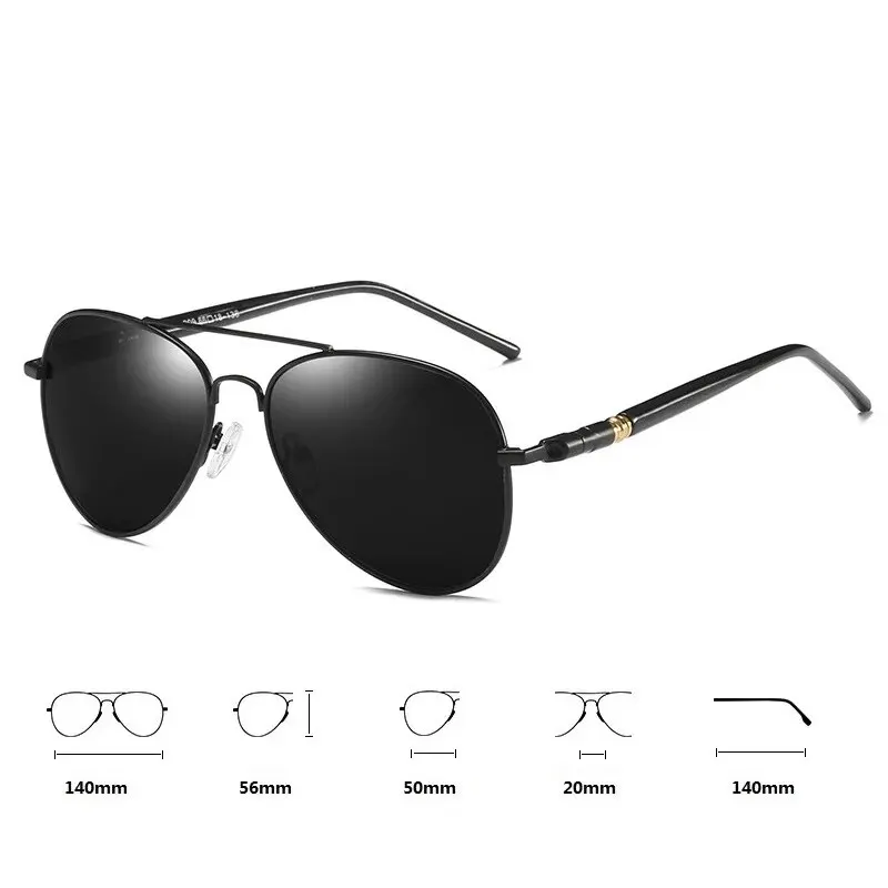 Luxury Aviator Polarized Sunglasses - Unisex Designer Metal Eyewear with UV400 Protection