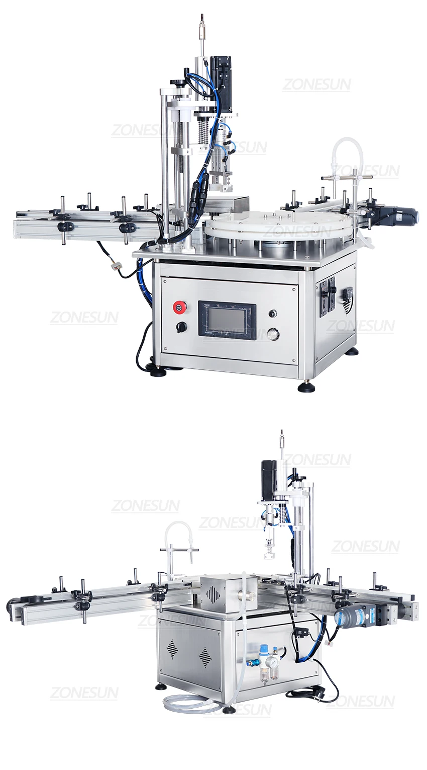 ZONESUN ZS-AFC1S Automatic Liquid Filling Capping Machine with Turntable Conveyor Magnetic Pump