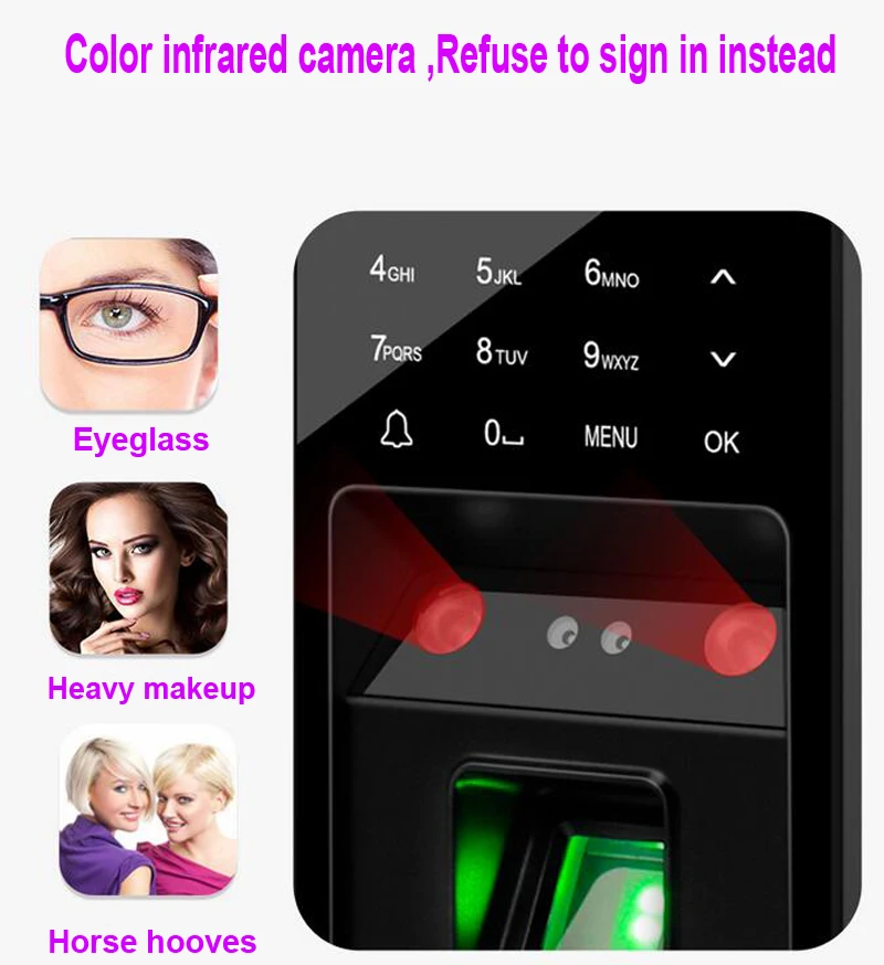 Fingerprint access attendance facial recognition integrated machine intelligent central control password access control system
