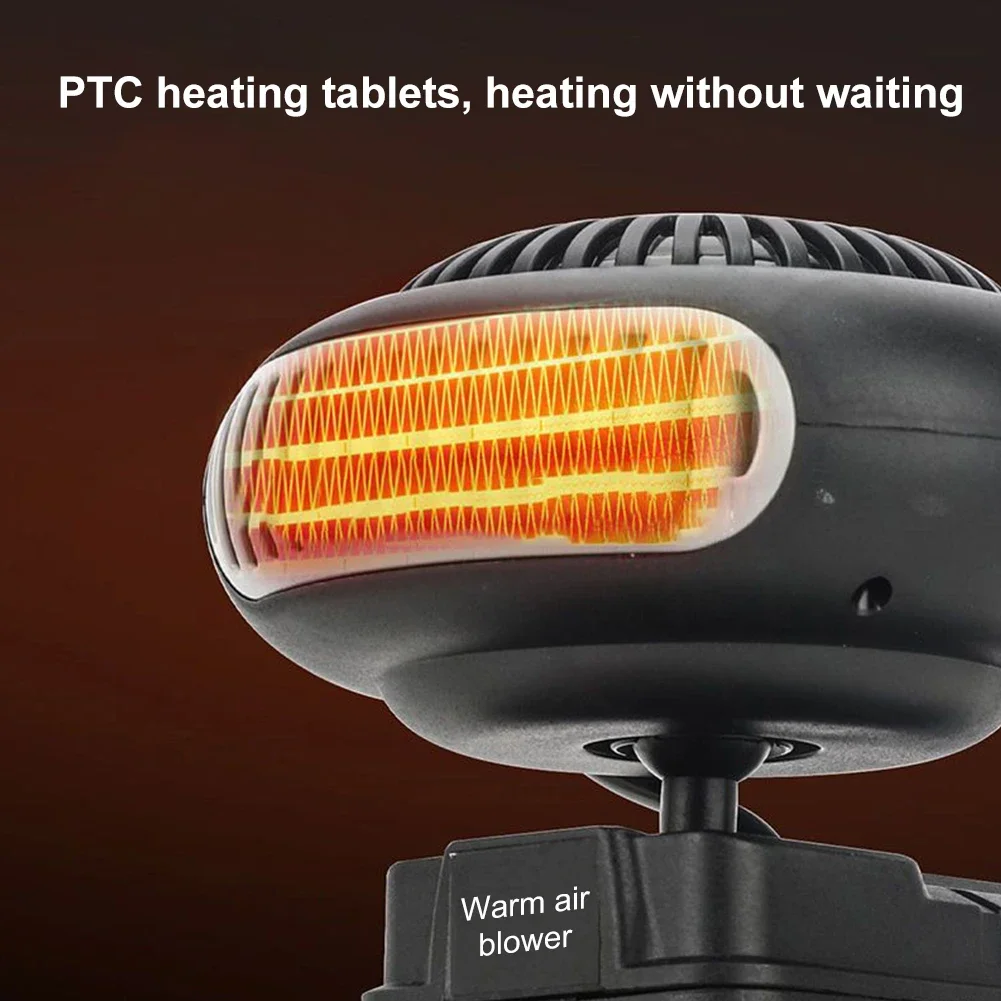 170W Car Electric Heater Fan Battery Powered Portable Small Space Heater Low Noise Thermostat Space Heater for Cold Weather