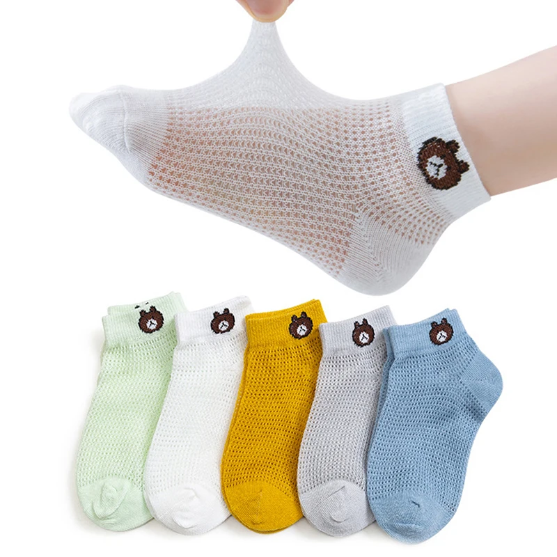 Cotton Baby Short Socks 1 Pair Toddler Boys Girls Summer Mesh Thin Sock Kids Children Colorful Socks
