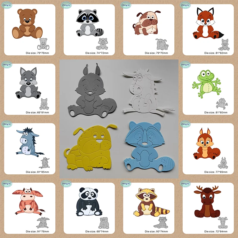 

New 2022 Many Animals Sit On The Ground Metal Cutting Dies For DIY Scrapbooking Card Making Embossing Craft Decorative No Stamps