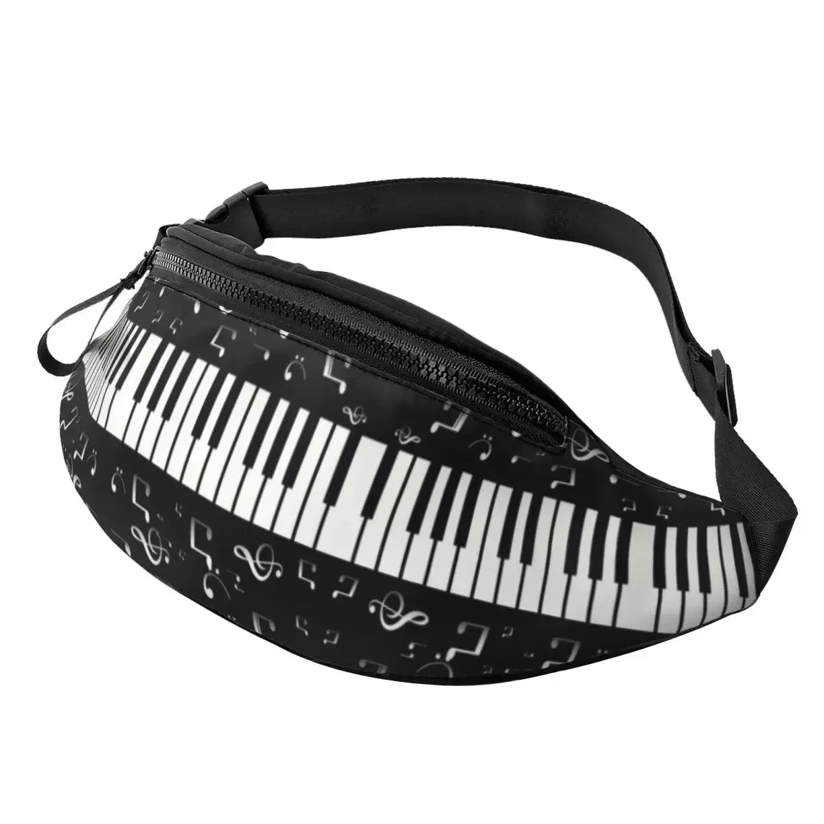 

Music Notes With Piano Fanny Pack Women Men Musician Musical Lover Crossbody Waist Bag for Travel Cycling Phone Money Pouch