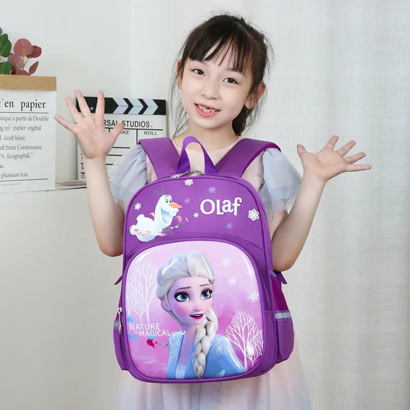 Disney Frozen School Bags For Girls Elsa Anna Primary Student Shoulder Orthopedic Backpack Grade 1-3 Large Capacity Mochilas