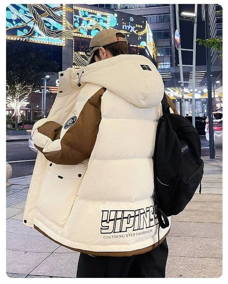 Casual Winter Herren Warme 90% Weiße Ente Daunenjacken Jugend Streetwear Winddichte Puffermäntel Lose Dick Gepolsterte Parkas Kleidung – Detail 12