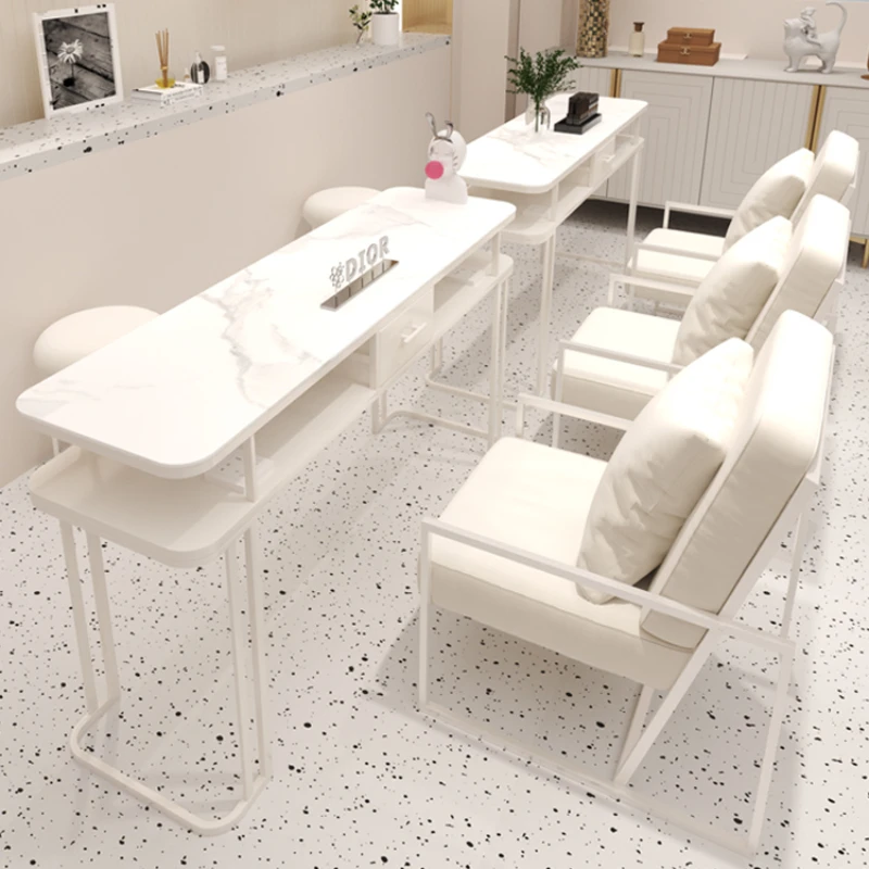 Tavolo Da Manicure Nordico Bianco Design Sottovuoto Di Lusso Scrivania Per Unghie Squisita Manicure Speciale Moderna Mobili Da Salone Tafel Hd50Zj