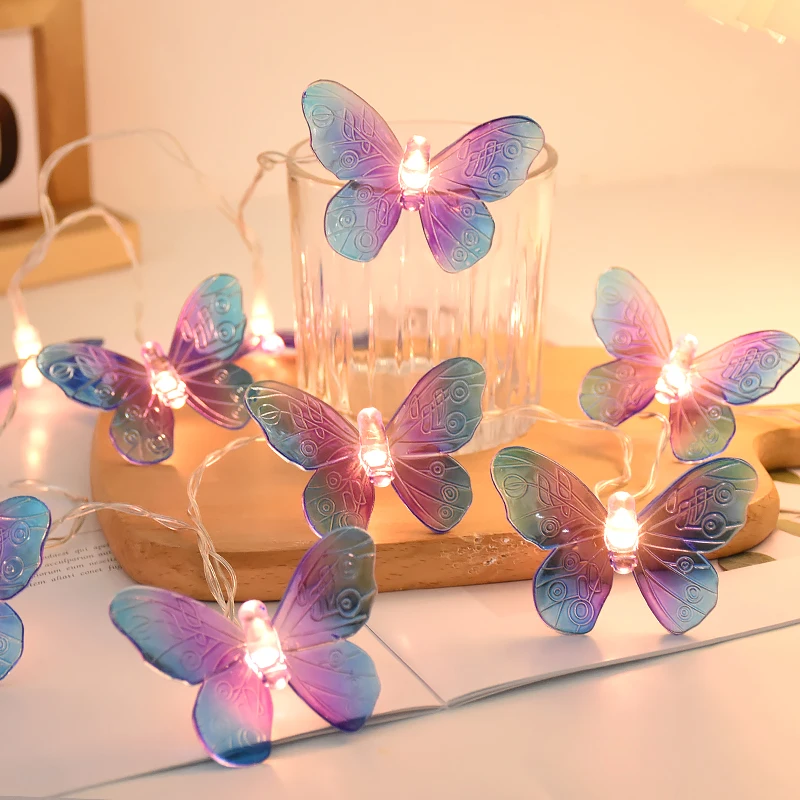 1.5M 10LED Butterfly Fairy Light Strings Garland Girls Butterfly Brithday Party Wedding Home Decorations Kids Christmas Gift