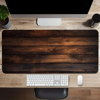 Rustic Wooden Mouse Pad Desk Mat High quality material, Non-Slip Rubber Base，Precision Stitched Edges，Durable & Waterproof rug