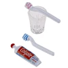 4Pcs/Set Dollhouse Miniature Cup Toothpaste Toothbrush Set Miniature Dollhouse Bathroom Scene Decor 1:6 1:12 Dollhouse Decor 6