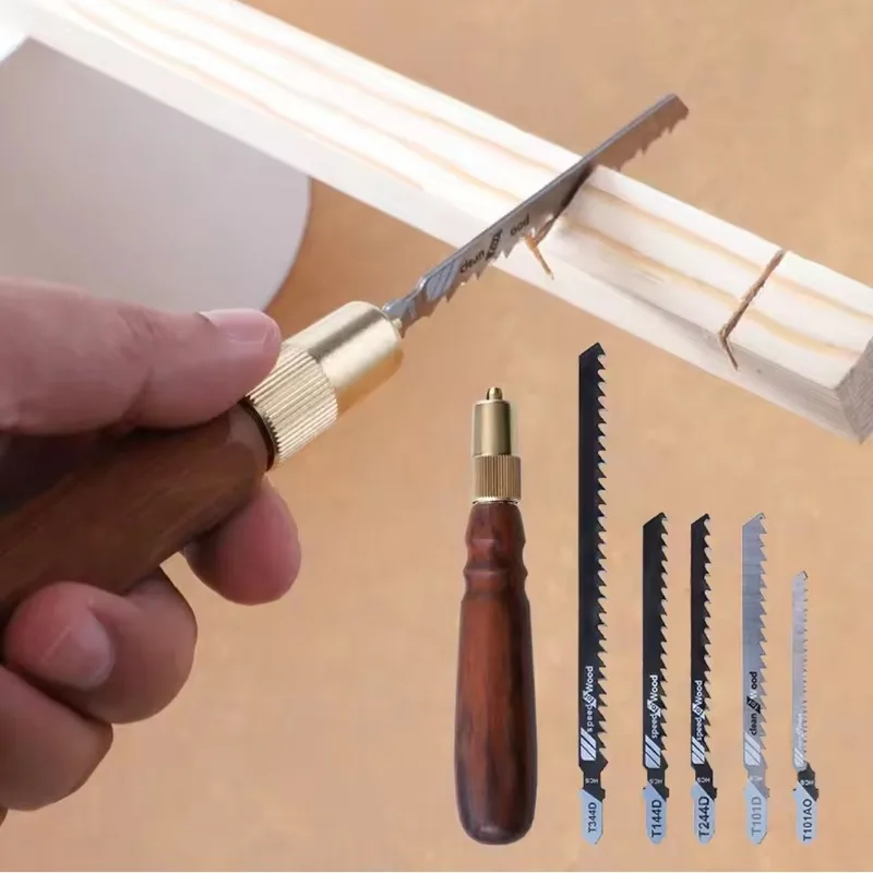 Mini Hand Saw Set Fine Tooth Wooden Handle Replaceable Blade Garden Household Woodworking Cutting Wood Plastic Hand Saw Multi Purpose Saw Handheld Saw