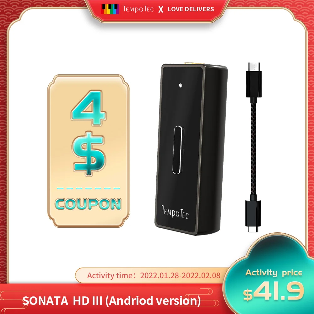 Усилитель для наушников TempoTec Sonata HD III USB Type C до 3 5 мм Hi-Fi декодирование DAC Android/PC/MAC |