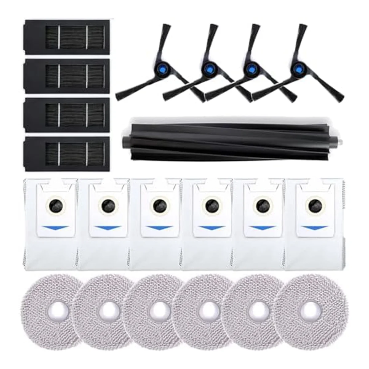 

Accessory Set Compatible for Ecovacs Deebot X2 Omni Replacement Parts Main Brush, Side Brushes, Filters, Mops, Dust Bags