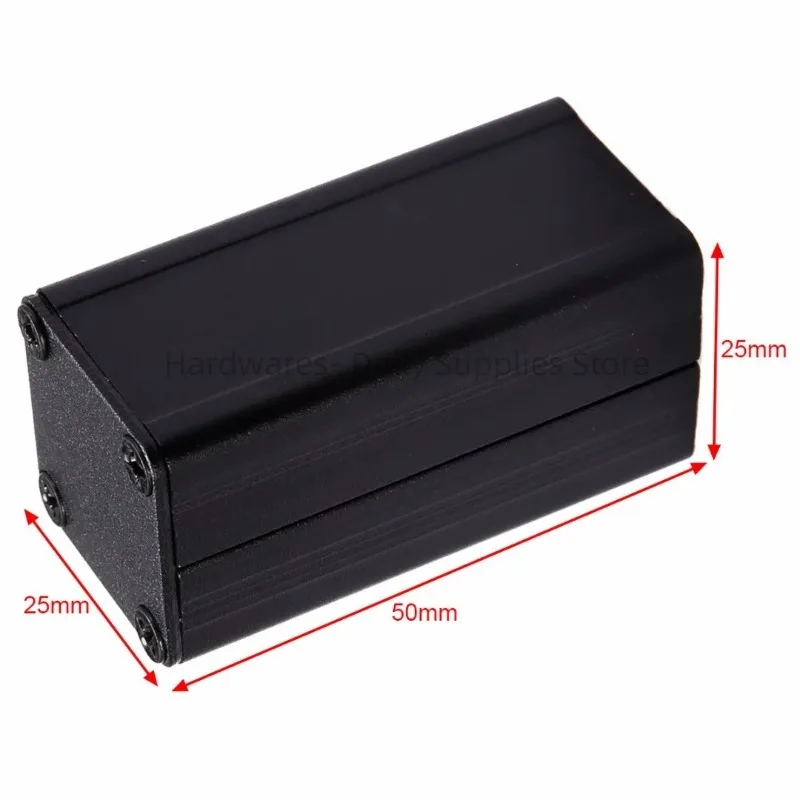 Black Aluminum Enclosure Case DIY Extruded Electronic Project Box 50x25x25mm Power Supply Units