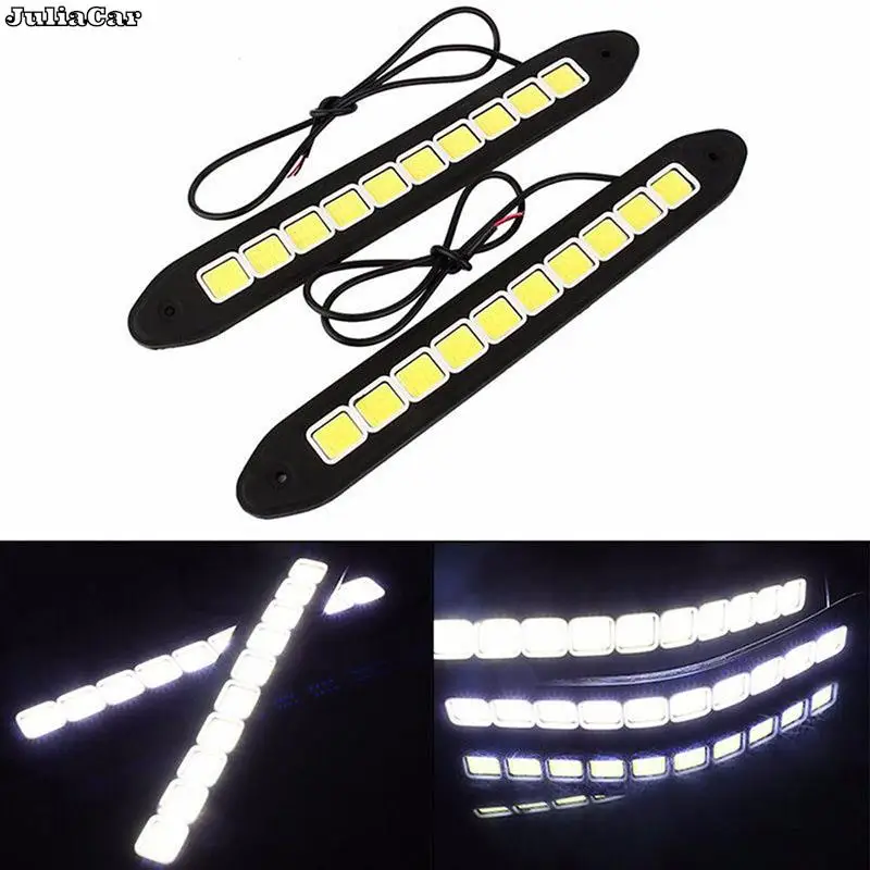 

1X 10LED 12V Daytime Running Light DRL COB Strip Lamp Fog Car Driving Waterproof