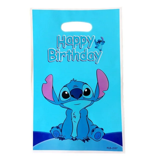 Disney Lilo&Stitch Party Favors Loot Bags Plastic Blue Stitch Pink