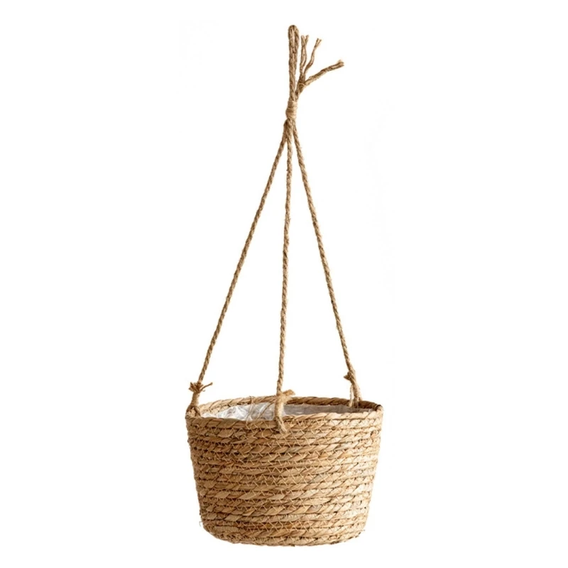 

Courtyard Woven Hanging Basket Flower Pot Garden Planter Flowerpot Plant Hangers