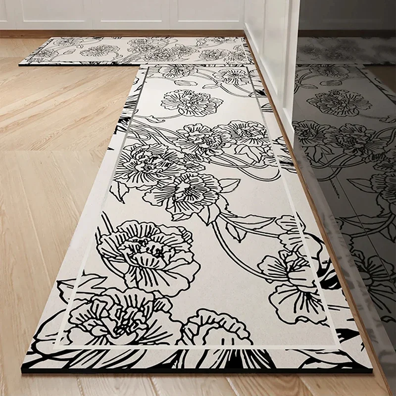

Kitchen Pvc Floor Mats Waterproof Leather Carpet Mats Home Decoration Oil Proof Non-slip Long Strip Rug Alfombra Cocina 주방 카펫