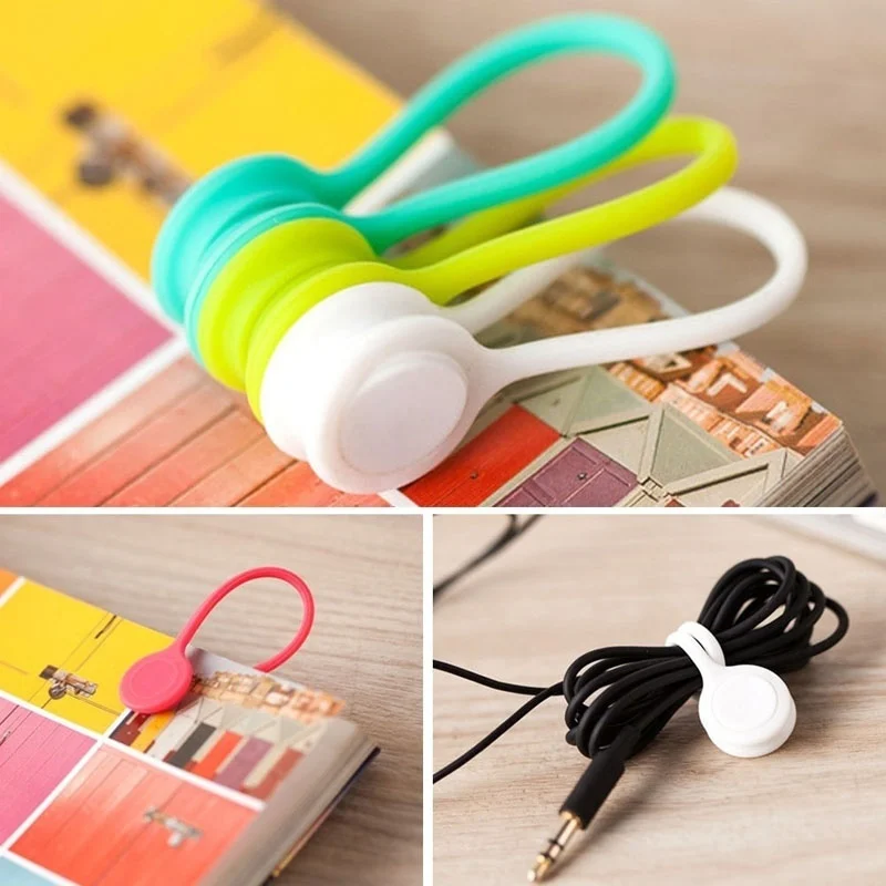 200Pcs Multifunction Magnet Earphone Cord Winder Cable Clips For Earphone Sujeta  Cables Con Base Adhesiva Cable