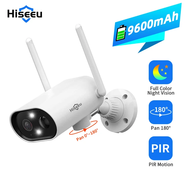 Hiseeu C30 1536P 3MP Wireless Battery IP Camera Rechargeable 2 Way Audio Outdoor Weatherproof Security Wifi solar PIR Motion 2