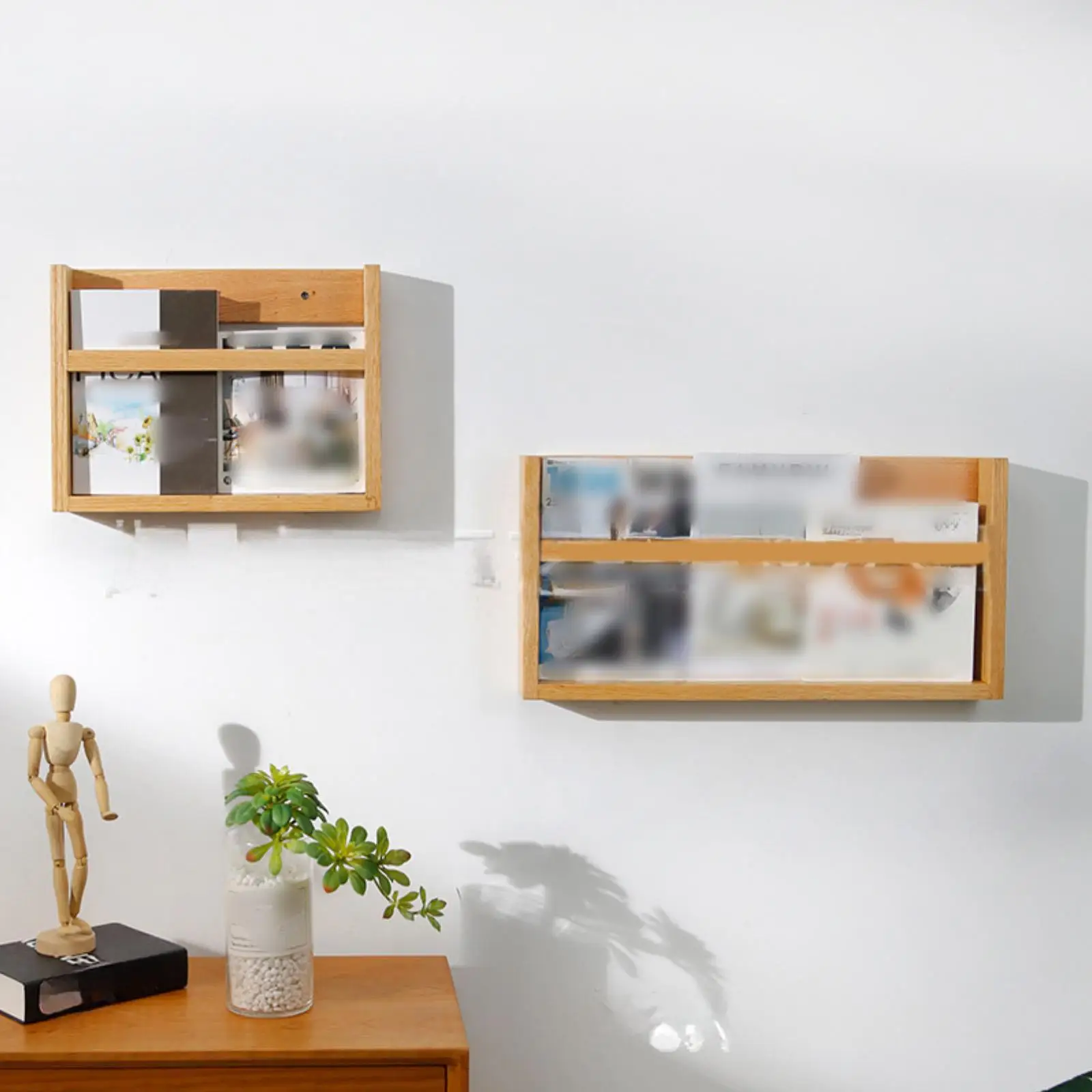 Wall Mounted Magazine Holder Newspaper Book Rack Bookshelf Storage Rack for Home Office Decor