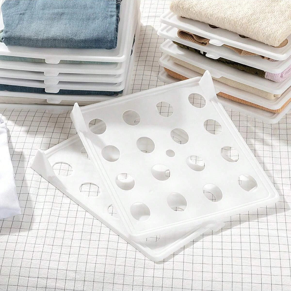 5pcs-Wardrobe Storage Dressbook Plastic Clothing Folding Board Rack Organizer