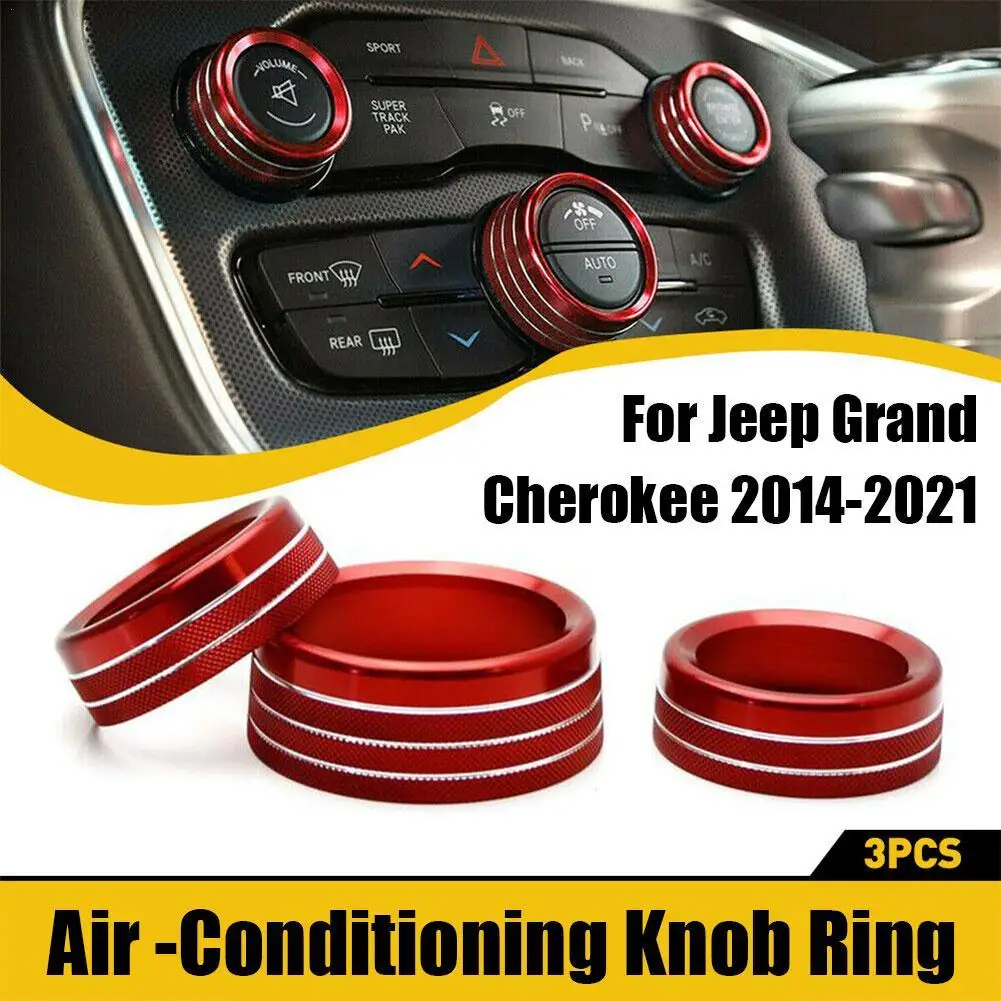 

For Jeep Grand Cherokee 2014-2021 Aluminum Alloy Climate Volume Turn Knob Cover Climate Volume Turn Knob Cover