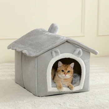 Foldable Washable Pet Cave Bed 1