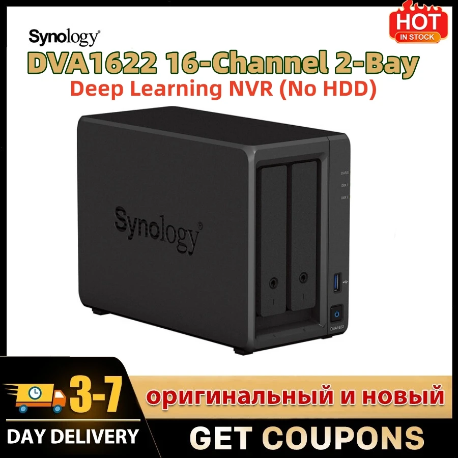 Synology ディープラーニング NVR DVA1622 NAS 2ベイ Synology DVA1622