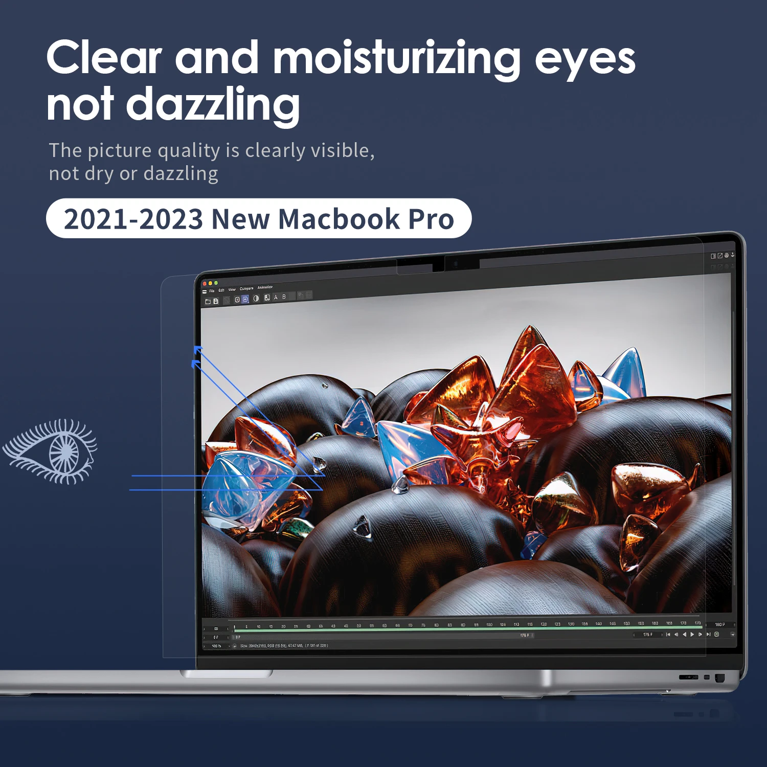 

Screen Protector for 2021-2023 New MacBook Pro M1 14/16Inch Membrane Model A2485 HD Clear Film with Hydrophobic Coating Protect