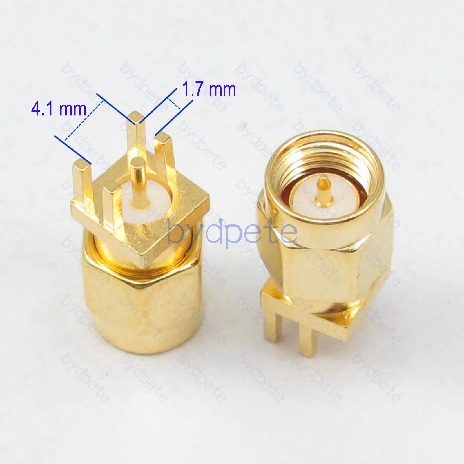 

SMA Male Plug Connetor PCB Edge Socket Mount 1.7mm 4.2mm Solder Adapter 50ohm