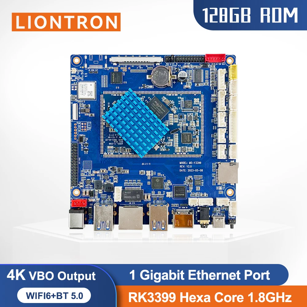 

Liontron Android Linux industrial motherboard Rockchip RK3399 Hexa core advertising display UART TTL support v-by-one VBO 4K