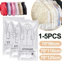 Hanging Vacuum Storage Bags Space Saver Bags, Clear Vacuum Sealer Bags for Clothing, Suits Jackets, Closet Organizers Storage 1