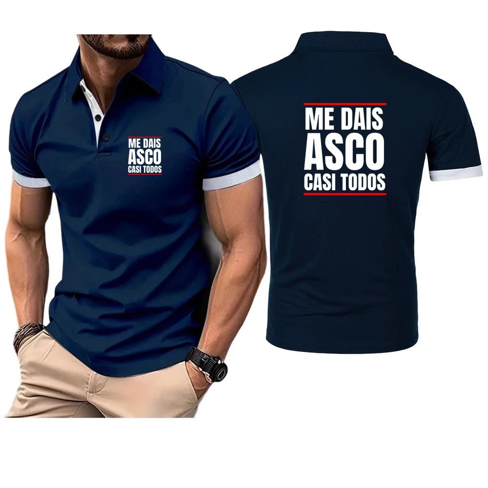 Pure Cotton Mens Short Sleeved Polo Shirt Summer Fashion