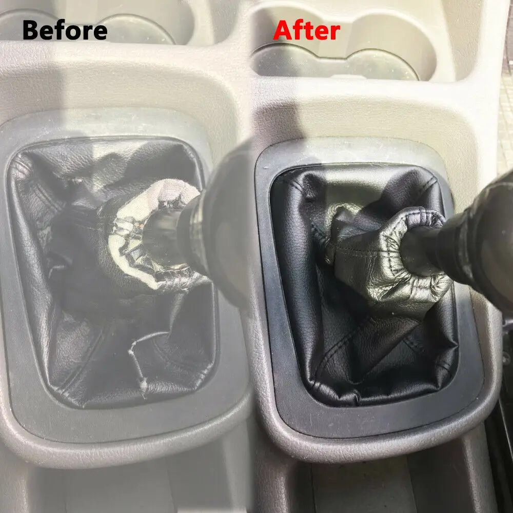 2Pcs Car Handbrake Gear Shift Boot Gaiter Gaitor Pu Leather Black Opel Astra G Zafira a Vauxhall 1998-2004 hand brake cover
