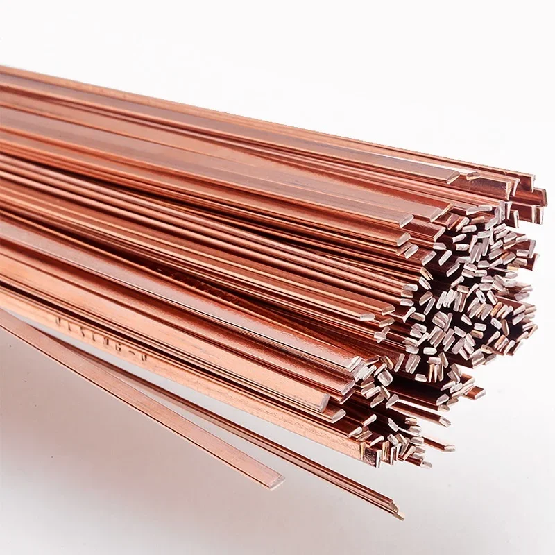 5Pcs Brass Welding Rod Phosphorus Copper Electrode Welding Wire Soldering Rod No Need Solder Powder Welding Rods 1.0/2.0mm*500mm