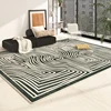 Modern Style Living Room Decoration Striped Carpet Light Luxury Study Rug Home Washable Anti-slip Mat Thickened Rugs for Bedroom 2