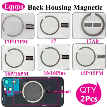 2pcs Magsafe Magnetic Metal Ring For iPhone 17 16 Pro Max Plus Back Housing Glass Wireless Charging Magnet Repair