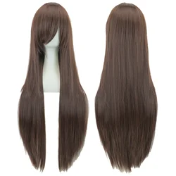 Elegant Soowee Two-Tone Straight Synthetic Hair Wig - 32inches (Dark Brown)