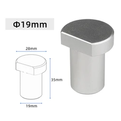Aluminum Alloy Workbench Peg Brake Stops with Clamp (19mm silver)
