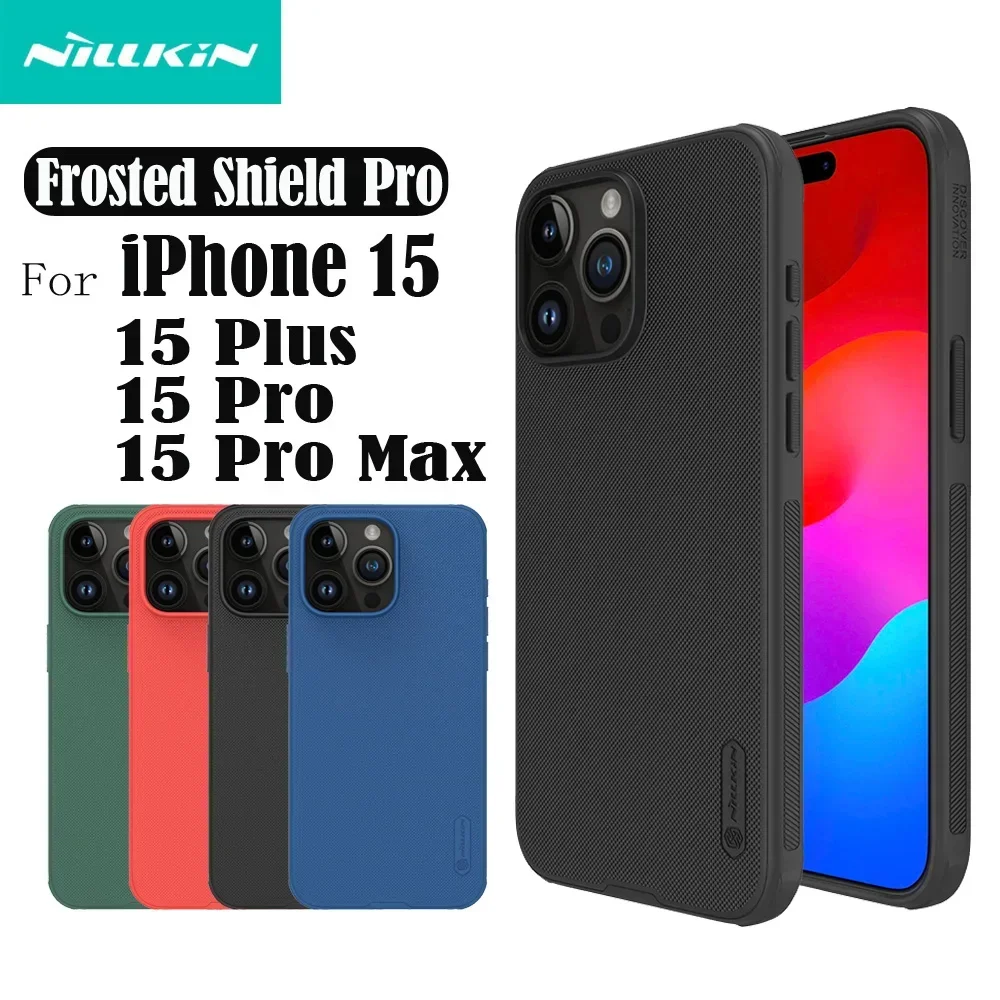 

Nillkin Matte Guard For iPhone 15 Pro Max Plus Case Super Frosted Shield TPU PC Shell Non-Slip Shockproof Armor Hard Back Cover