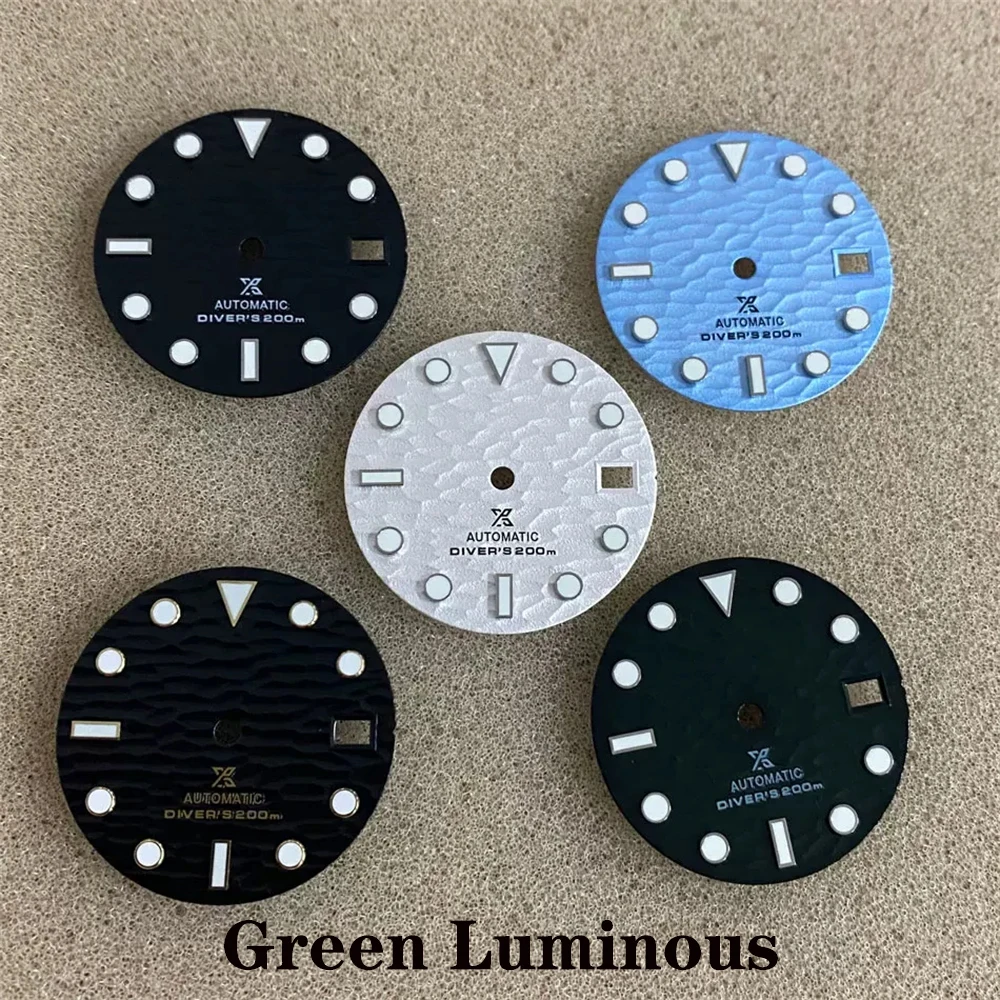 

New Green Luminous NH35 Dial 28.5mm White/Black/Light Blue/Cyan Watch Dials Fits for NH35 NH36 4R 7S Movement Men Watch Faces